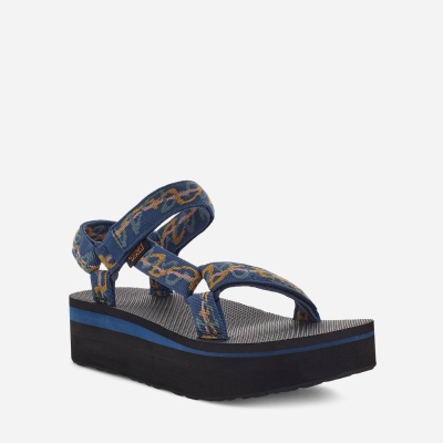 Teva Flatform Universal Women's Navy Sandals CA97386 Canada Online